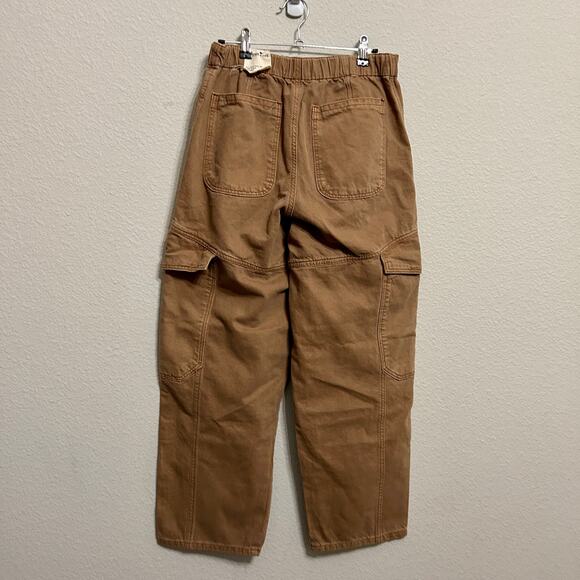 NEW Free People All Star Pull-On Jeans Brown Size Small Y2k Cargo Baggy Barrel - Picture 4 of 11